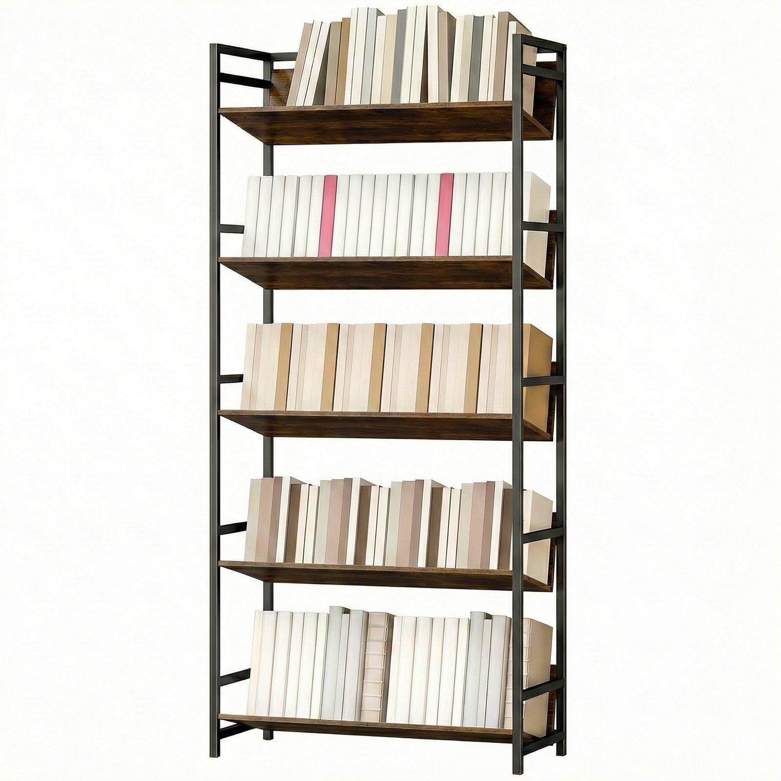 Bookcase Anti-slip Design 5-tier | Rustic Brown
