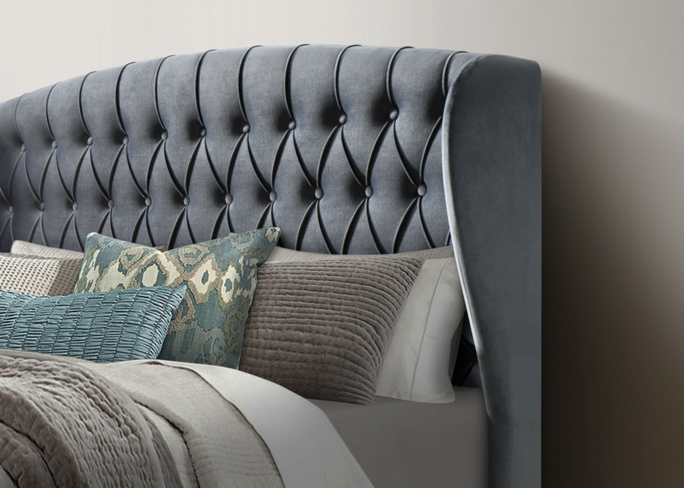 Warwick Velvet Ottoman Bed | King | Grey