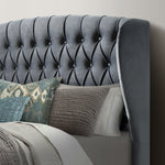 Warwick Velvet Ottoman Bed | Double | Grey