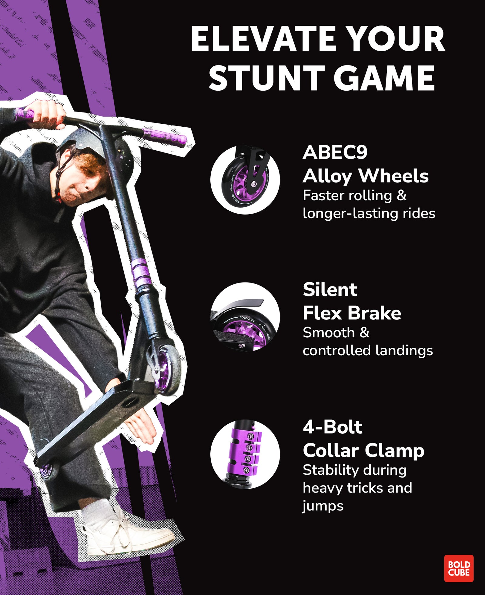Deluxe Stunt Scooter | Purple
