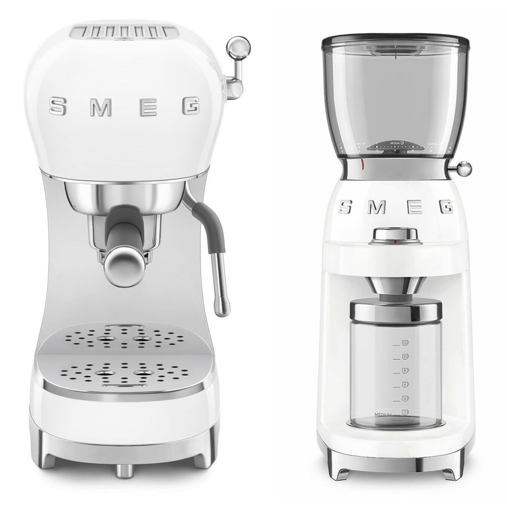 Ecf02, Cgf11, Ects01 Coffee Machine, Grinder & Tamping Set | White