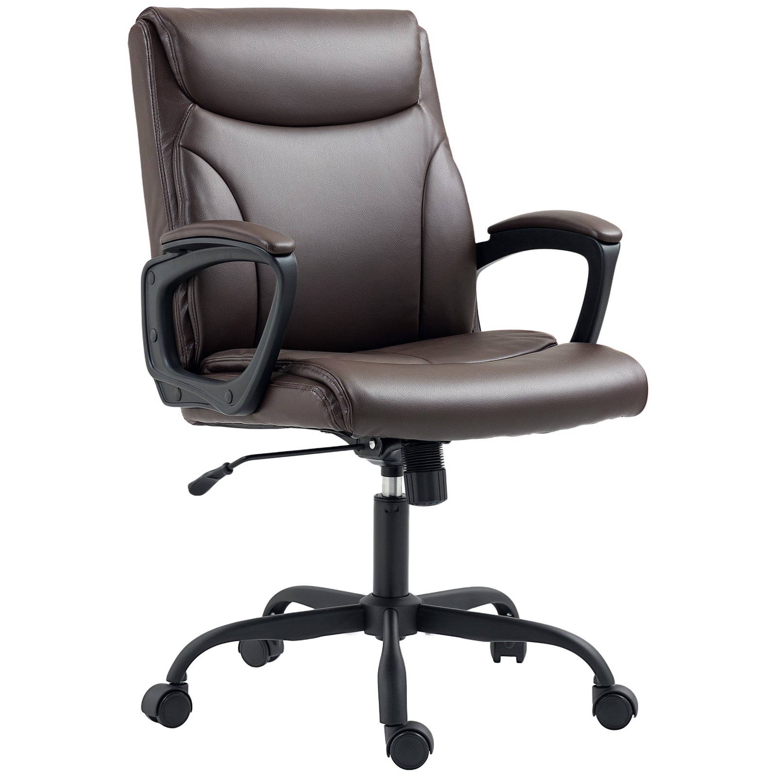 Faux Leather Desk Chair With Tilt Function For Home Office | Brown