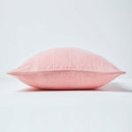Cotton Rajput Ribbed Cushion Cover | 45cm x 45cm | Pink