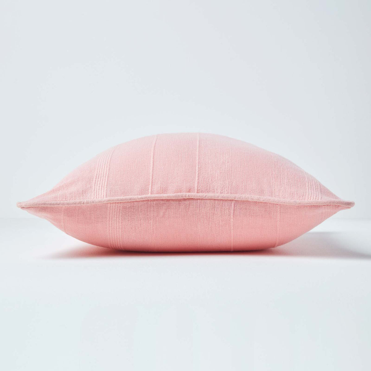 Cotton Rajput Ribbed Cushion Cover | 45cm x 45cm | Pink