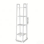 4-tier Freestanding Metal Ladder Shelf With Mesh Shelves | White