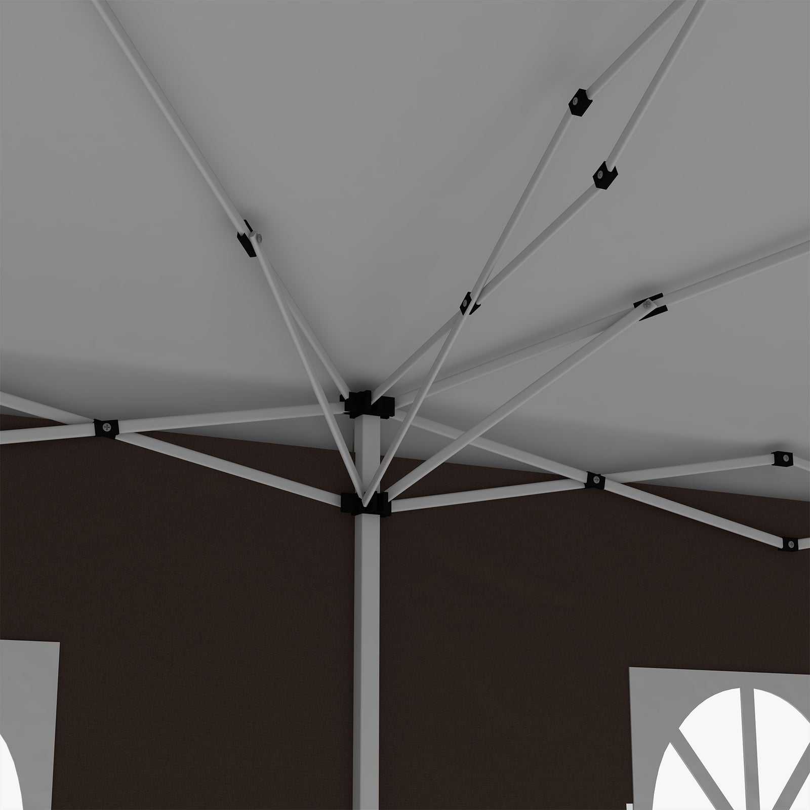 3 X 6 M Pop Up Gazebo With Sides And Windows | Brown