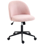 Desk Chair, Fluffy Swivel Office Chair For Makeup Vanity | Pink