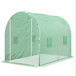 Polytunnel Greenhouse With Zipped Door 3x2m | Green
