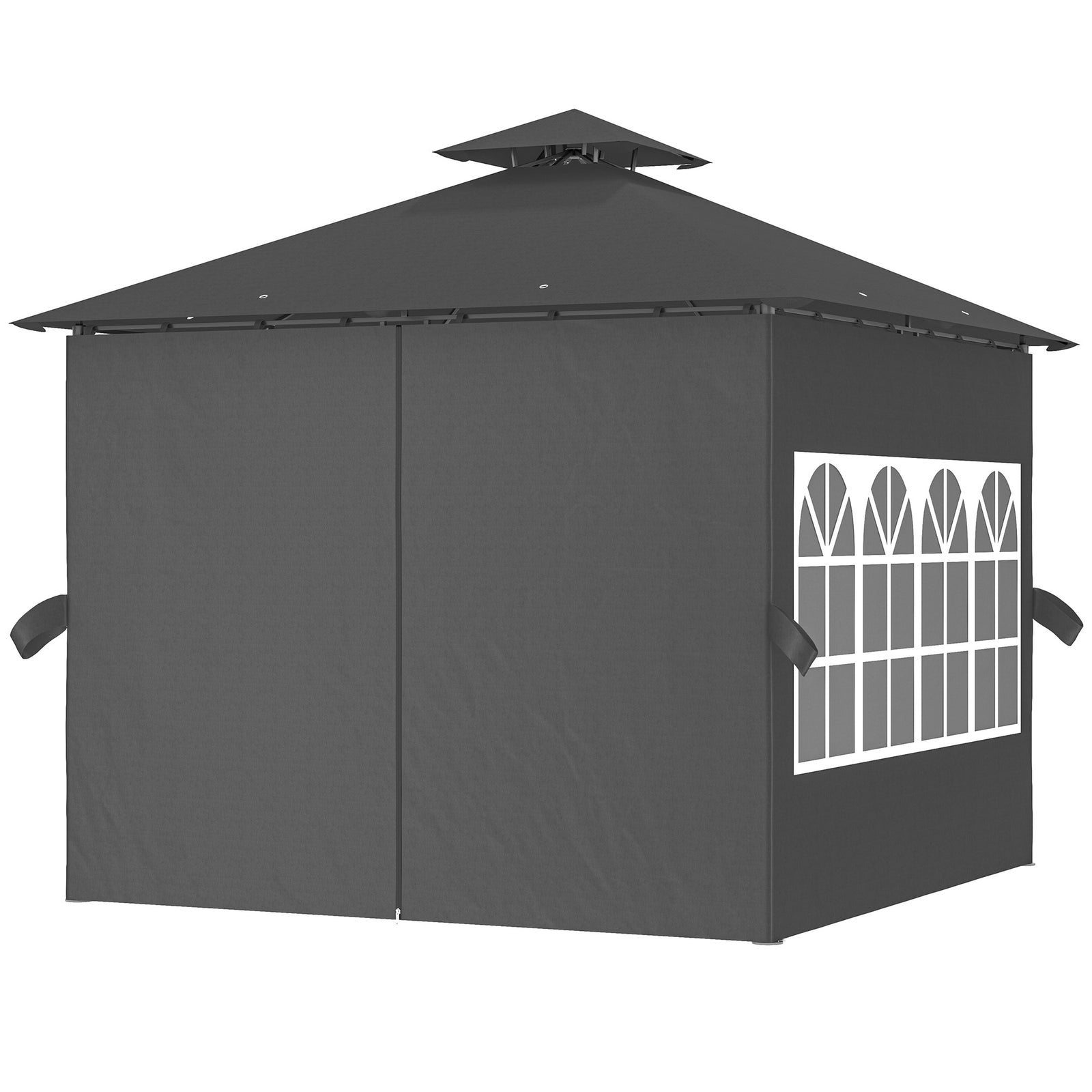 3 X 3 M Garden Gazebo, Outdoor Canopy Shelter | Dark Gray