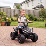 6v Electric Car, Kids Atv With Handlebar Button Control | Black