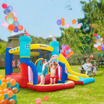 Kids Bouncy Castle With Slide Pool Trampoline Climbing Wall W/ Blower