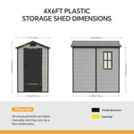 4x6 Ft Outdoor Garden Plastic Storage Shed | Black