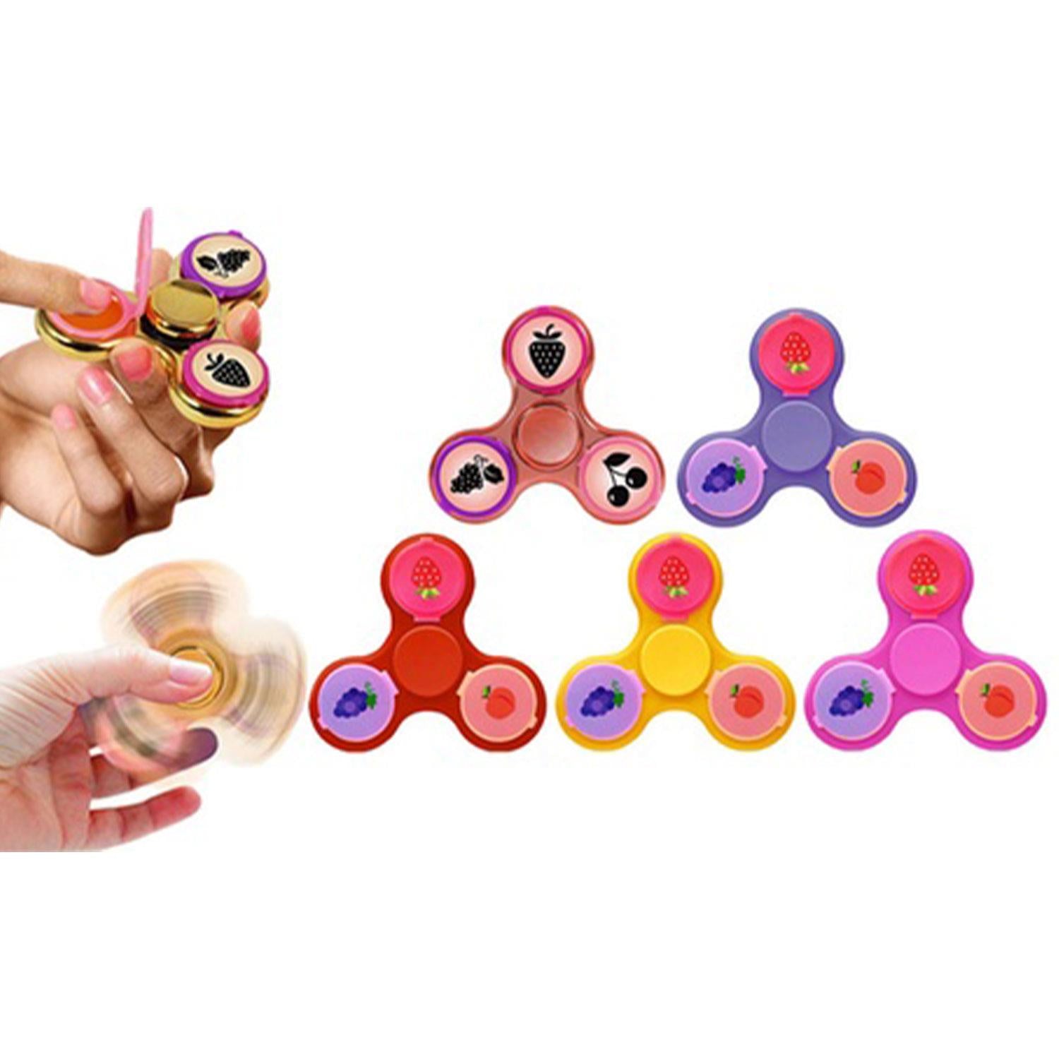 2-in-1 Metal Glam Finger Spinners With Lip Balm, Purple