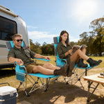 Set Of 2 Reclining Camping Chairs | Blue & Grey