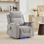Cowley Electric Riser Recliner Chair With Massage And Heat, Drink Cooler, Table | Light Grey