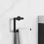 Towel Ring, Black Matt, Wall-mounted, 23 Cm. Collection Kubic