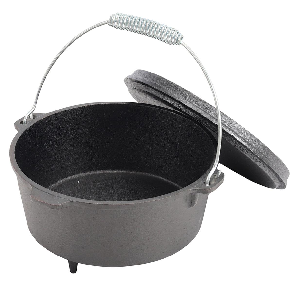 Breeins 3-legged Cast Iron Dutch Oven With Spring Handle