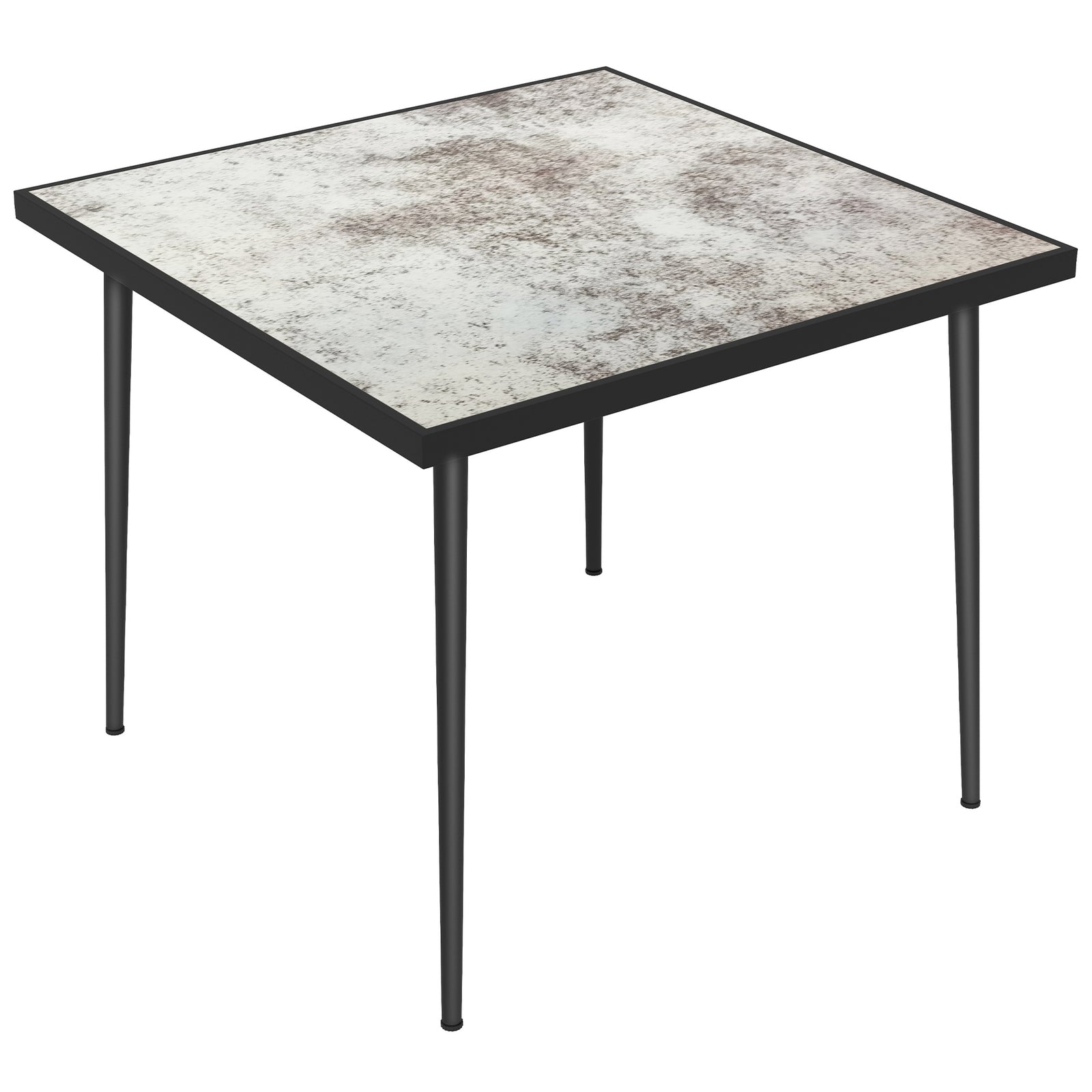 Square Outdoor Dining Table, Marble Effect Top