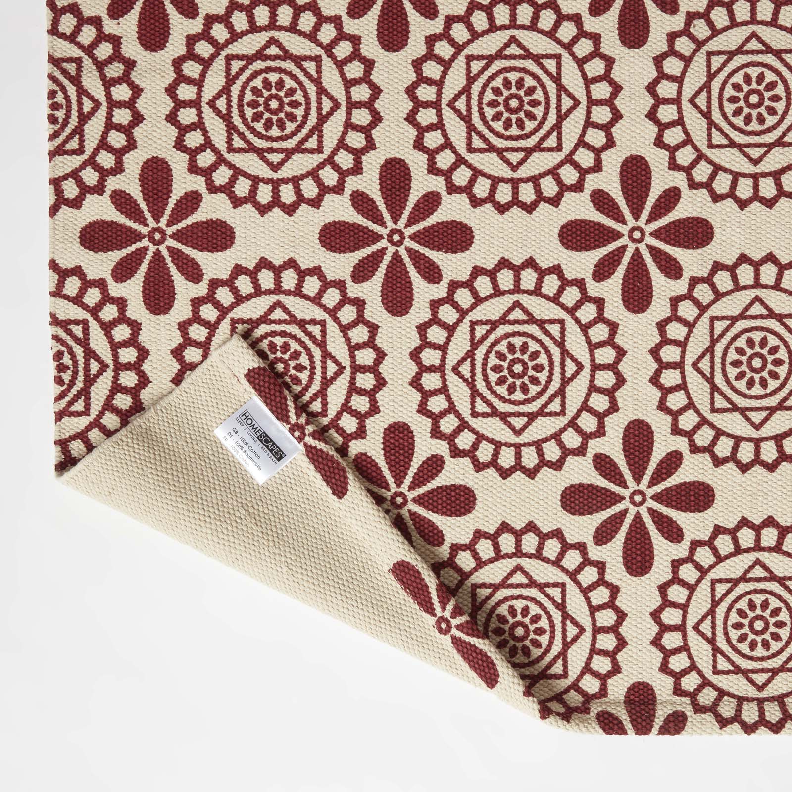 Cassia Red Cotton Geometric Rug | 200cm | Red