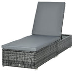 Garden Sun Lounger Rattan Recliner Lounger Chair