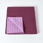 Cotton Quilted Reversible Bedspread | 150cm x 200cm | Purple