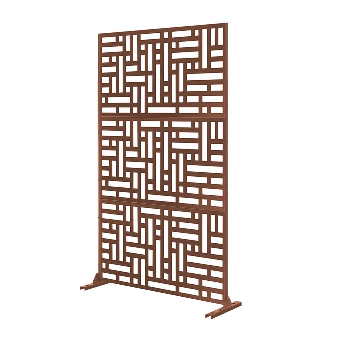 Metal Outdoor Privacy Screen 90cm X 180cm - Maze | 180cm x 90cm | Rust