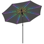 3 M Garden Parasol Umbrella With Led Lights, Patio Umbrella | Grey