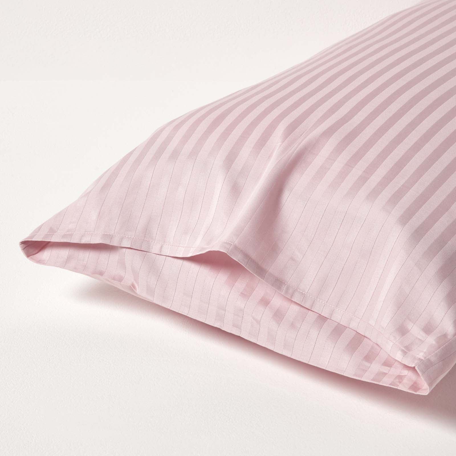 Egyptian Cotton Satin Stripe Housewife Pillowcase 330 Tc | King Pillow Case | Dusky Pink