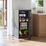Glass Door Beverage Cooler With Led Light | 109l | Black