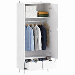 HOMCOM Storage Organisation Furniture With Rail And 2 Drawers, White