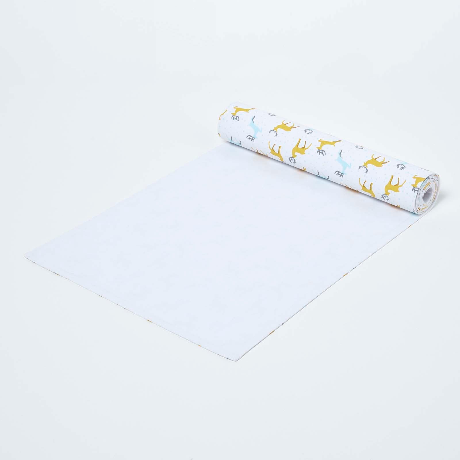 Majestic Stag Grey Christmas Table Runner | 35cm x 250cm | Yellow & Grey