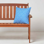 Blue Geometric Outdoor Cushion 45 X 45 Cm, Set Of 2 | 45cm x 45cm | Blue & White