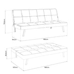 Click Clack Linen Blend Sofa Bed - 3 Seater | Black
