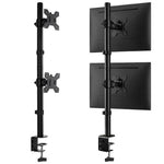 Futura Futura Dual Vertical Monitor Stand 13 To 32 Inch Height Adjustable Clamp Mount Supports 8kg Each