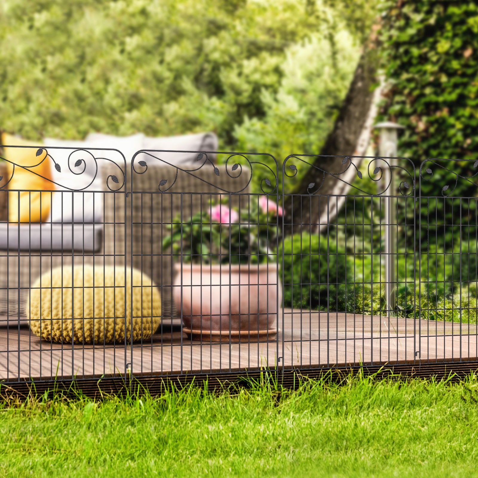 4pc Garden Fencing Panels 43in X 11.5ft Bed Border