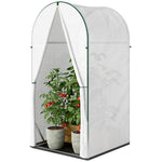 Outsunny Mini Greenhouse, Small Greenhouse With Pe Base, White