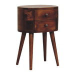Solid Wood Mini Chestnut Rounded Bedside Table