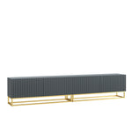 Ripple Duo Tv Unit 200cm - Fluted Design | Dark Grey