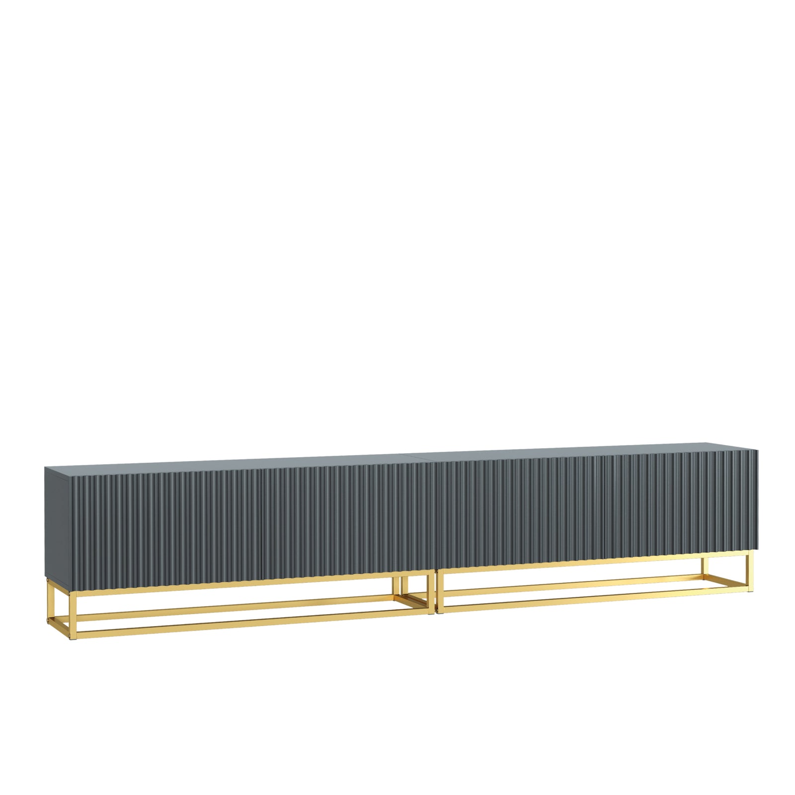 Ripple Duo Tv Unit 200cm - Fluted Design | Dark Grey