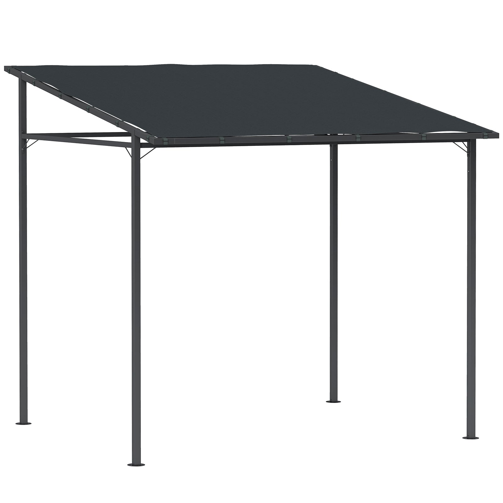 2.4 X 2.4 M Wall Mounted Pergola Gazebo, Upf30+ | Dark Gray