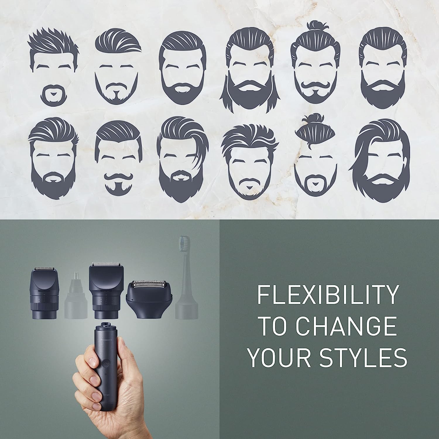 Er-ckn1 Waterproof Beard Hair Trimmer