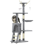 Cat Tree Kitty Activity Centre Scratching Post With Toys 5-tier | Gray