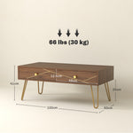 Coffee Table With Drawers And Steel Base