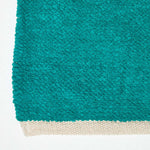 Plain Chenille 100% Cotton  Rug With Natural Trim | 200cm | Teal Green