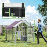 Large Chicken Run, Walk In Chicken Coop With Waterproof Cover, 1.7 X 1.8 X 1.8 M