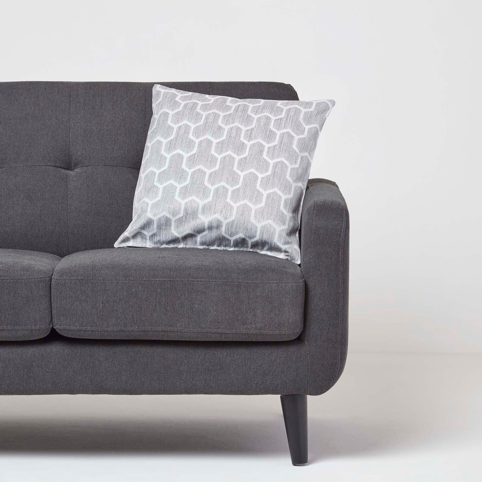 Geometric Jacquard Cushion Cover | 60cm x 60cm | Light Grey