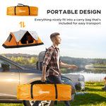 2 Room Camping Tent With Waterproof Rainfly & Screen Panels | Orange