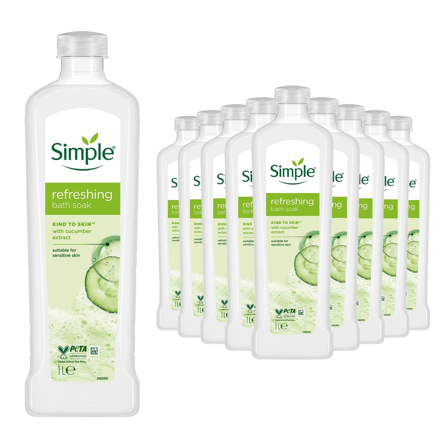 Refreshing Bath Soak Cucumber Extract 1l | Set of 24