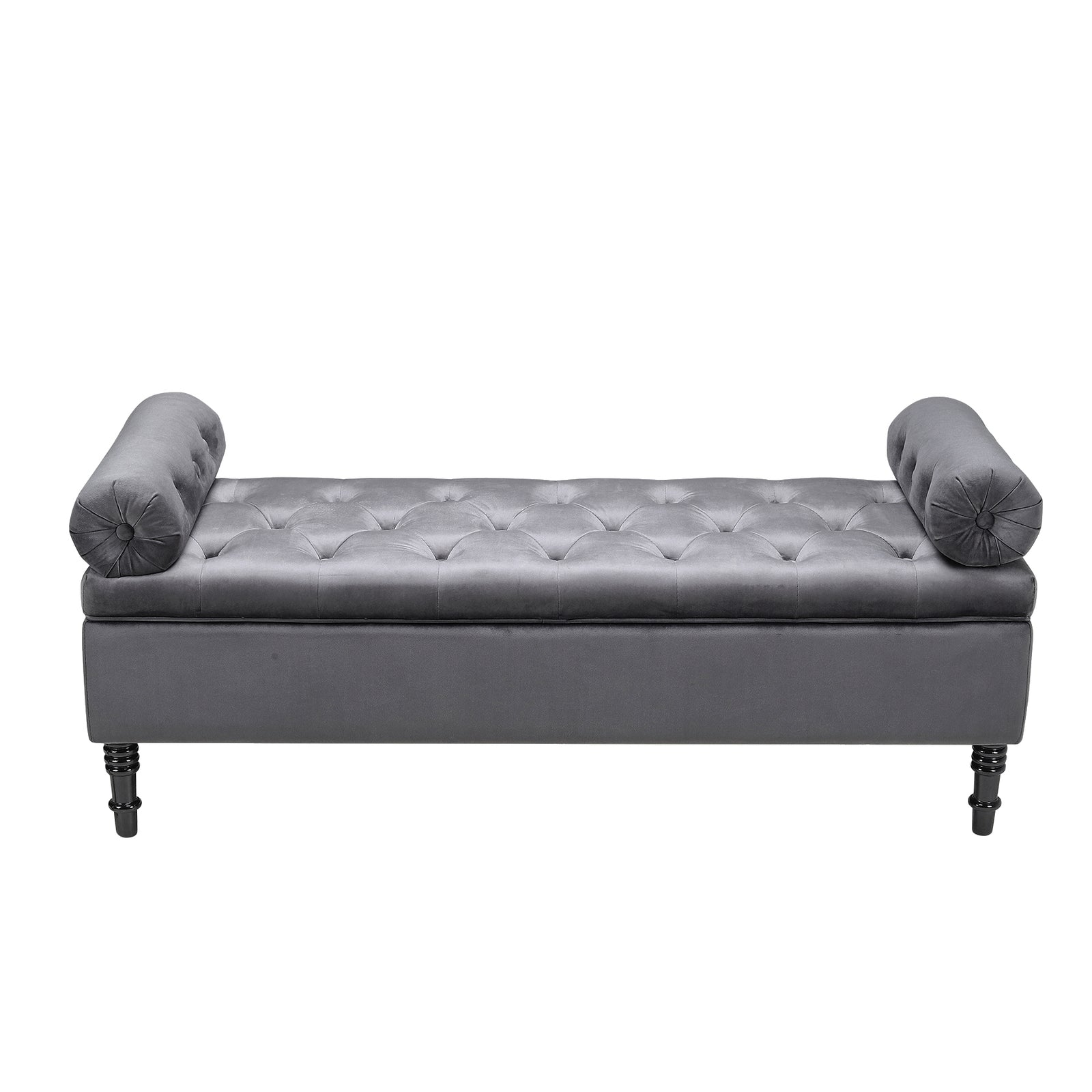 Velvet Upholstered Storage Ottoman Bench With Pillowed Armrests – Hidden Compartment, 126cm W