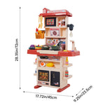Children Pretend Kitchen Playset 43pcs Toy Accessory Set | Red